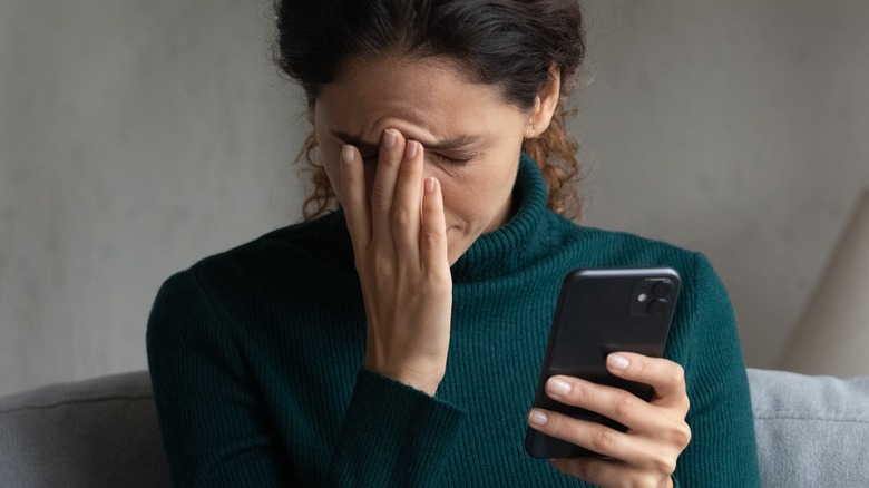 woman stressed about money