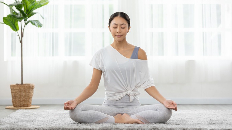 Woman meditating