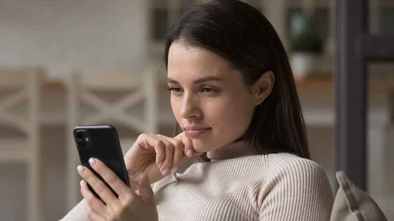 woman texting