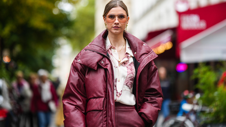 Woman in puffer coat