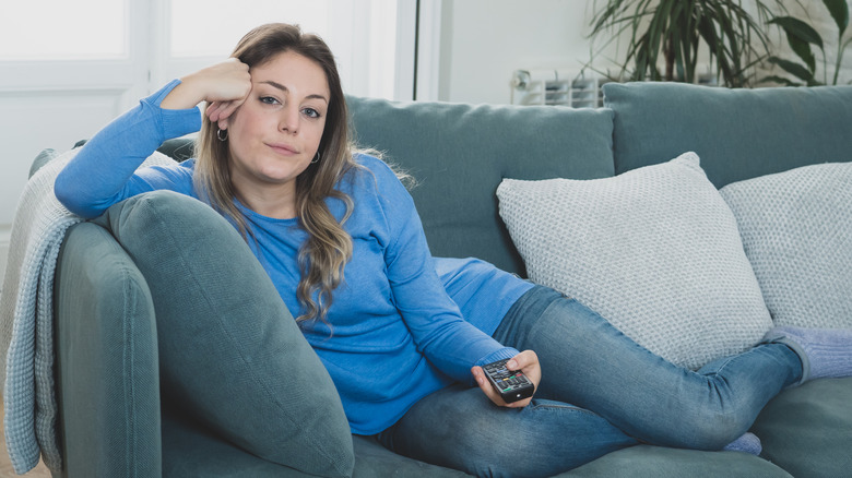 Woman watching tv