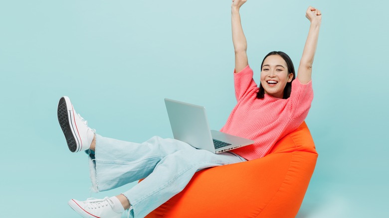 woman working from home