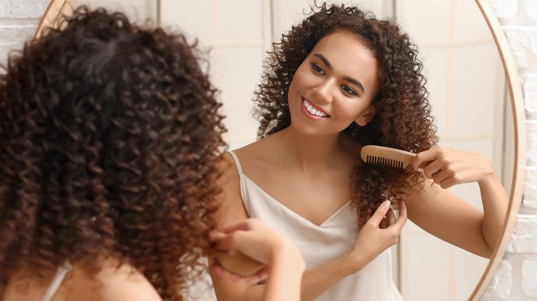 combing curly hair
