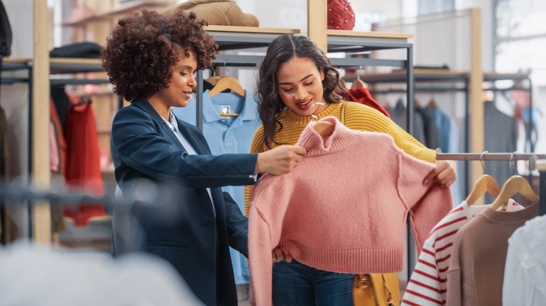 Two women shopping