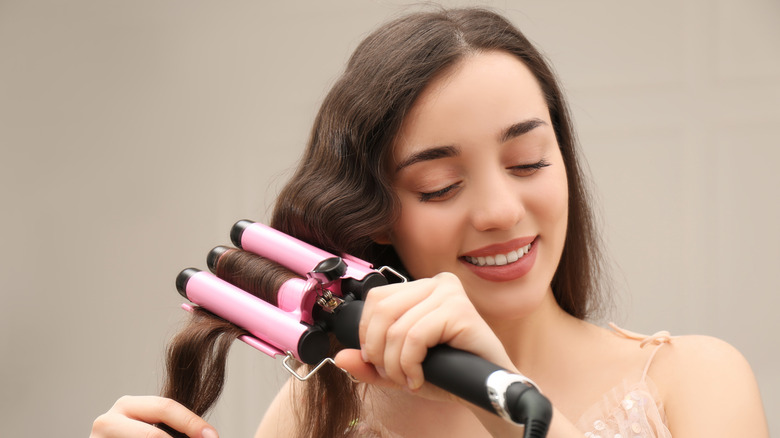 woman using waver