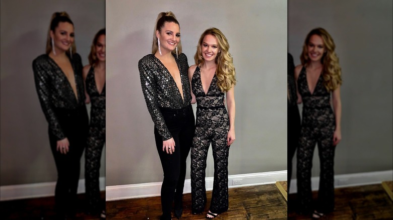 Tricia McLaughlin takes a photo with a friend before a night out on the town