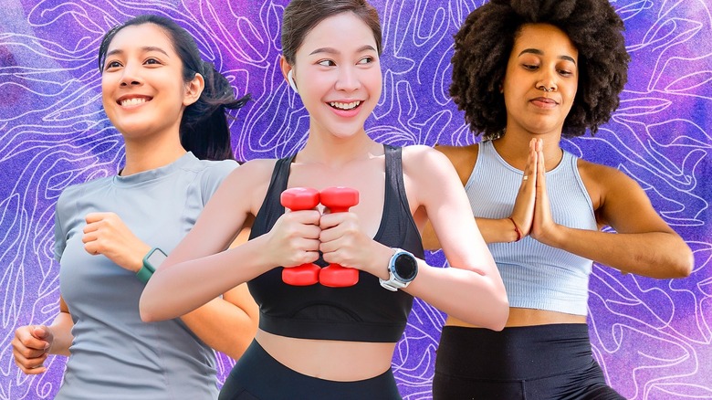 Three women working out