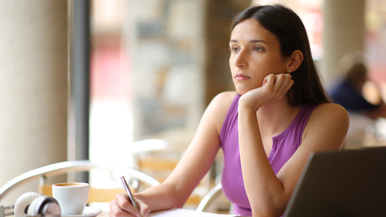 Woman at coffee shop