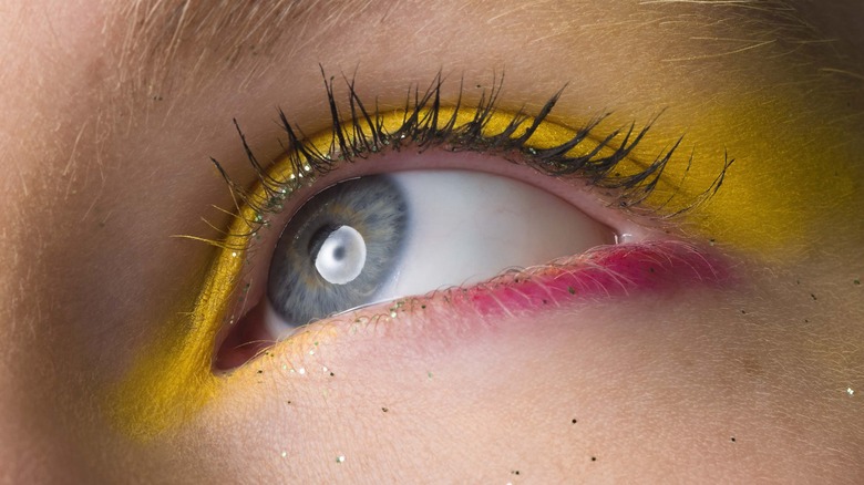 yellow and pink eyeshadow
