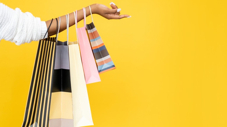 Woman shopping with bags