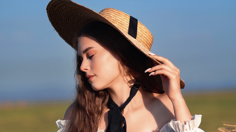 Woman wearing light makeup