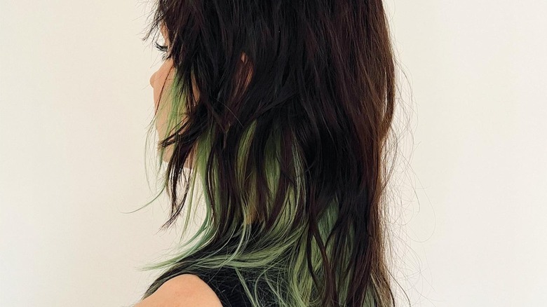 Girl with green underlayer hair