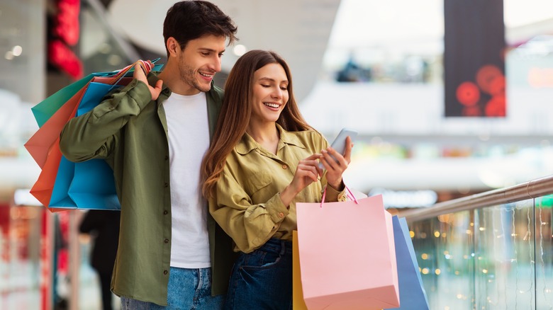 Couple shopping together