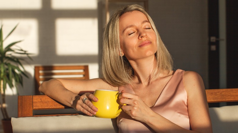 woman relaxing in the sun