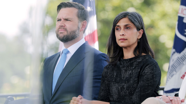 Usha Vance sitting beside JD Vance