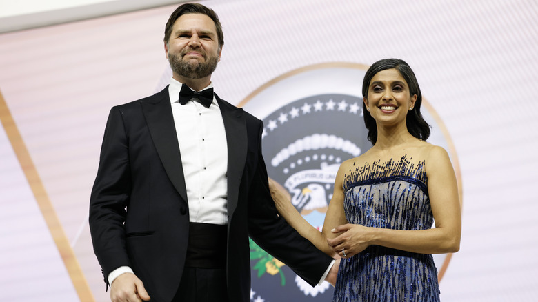 Usha Vance and JD Vance at the inaugural ball