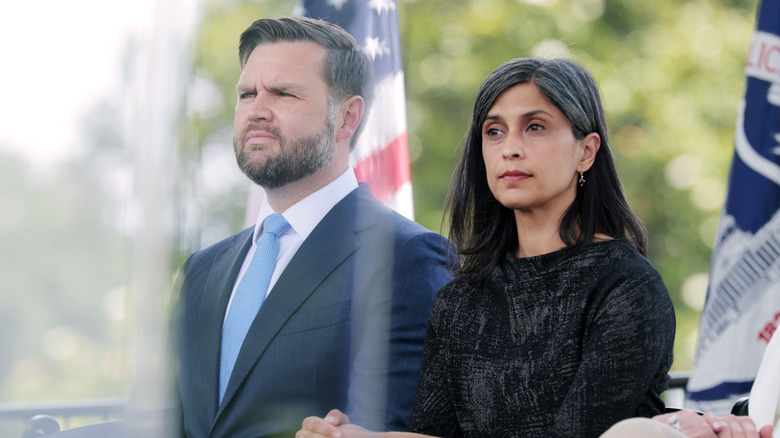 Usha Vance sitting beside JD Vance