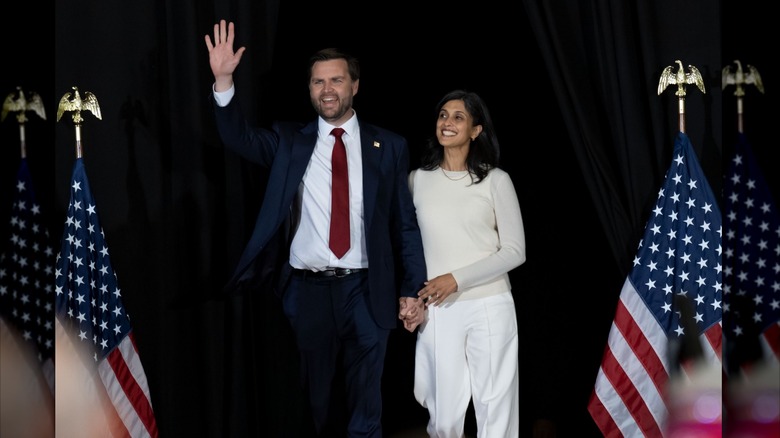 JD Vance and Usha Vance smiling