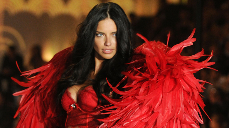 Adriana Lima is photographed on the runway during a Victoria's Secret fashion show