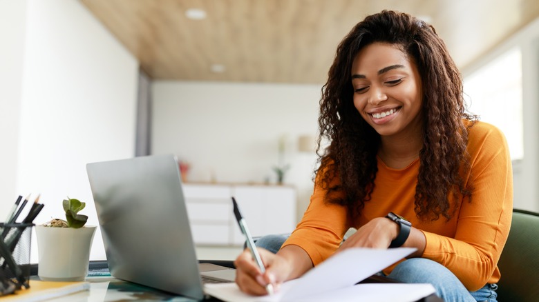 Woman working from home 