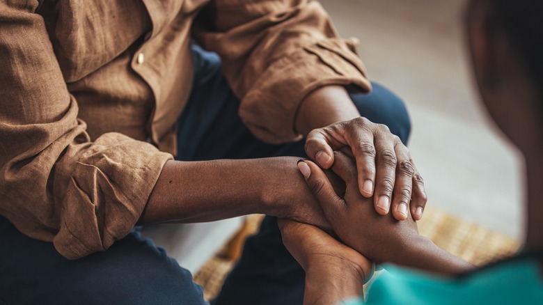 closeup of hand holding