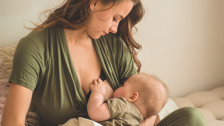 Mother breastfeeding baby