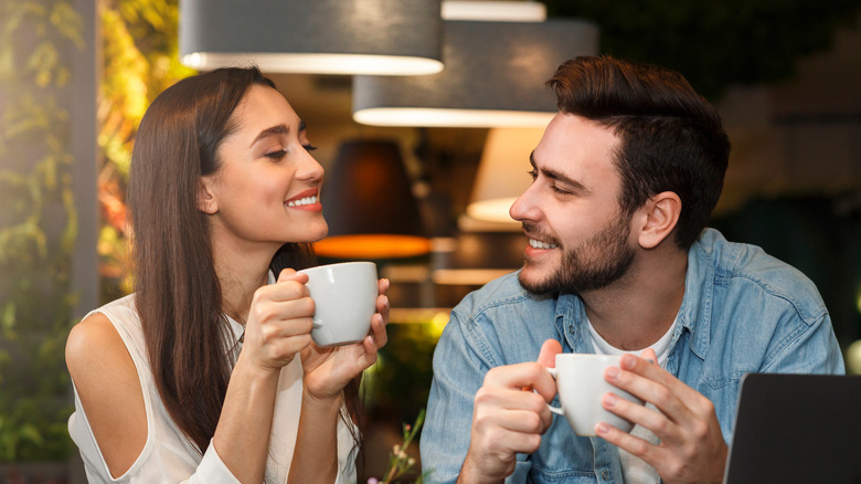 Couple enjoying coffee 