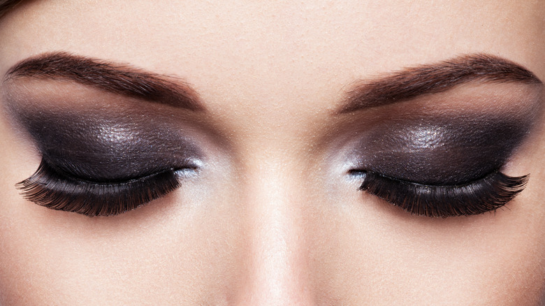 black eyeshadow on a woman