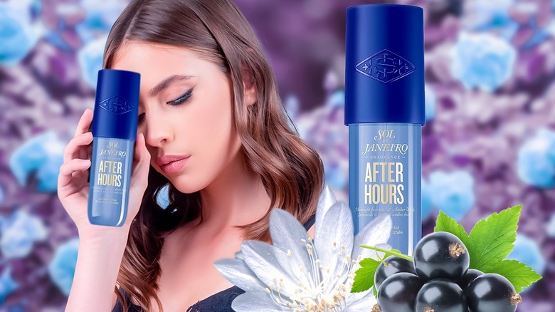 Model holding Sol De Janeiro After Hours fragrance