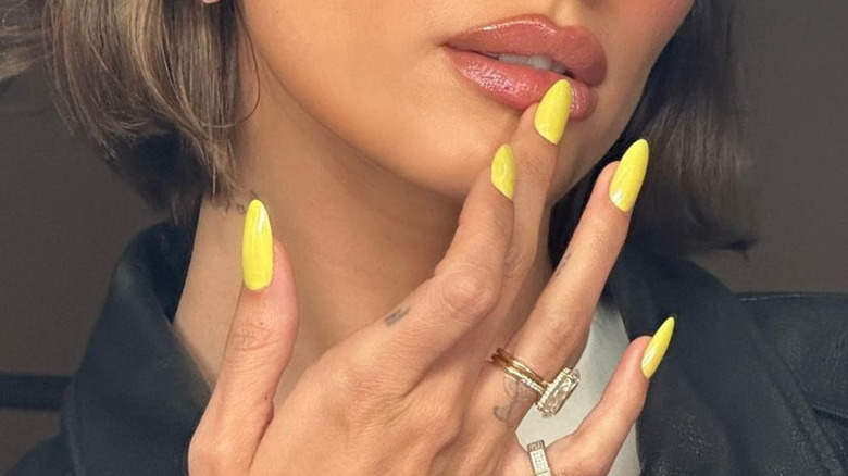 Hailey Bieber's Jordan almond manicure