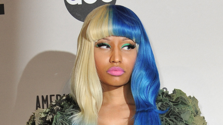 Nicki Minaj in a blue wig