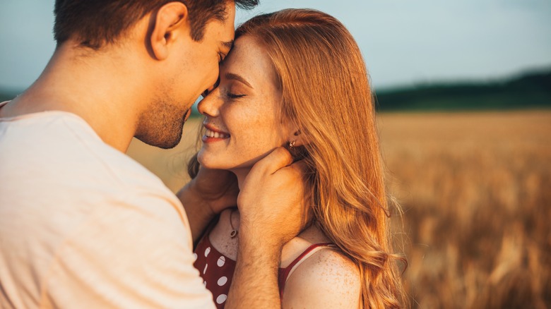 Couple embracing