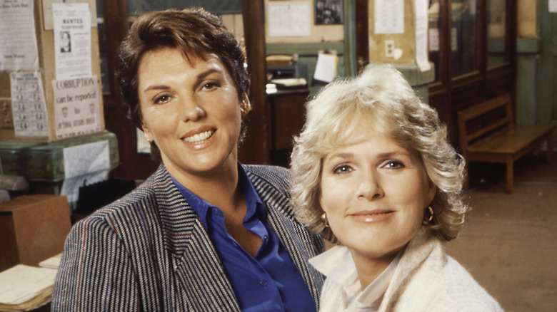 Tyne Daly and Sharon Gless pictured on set of 