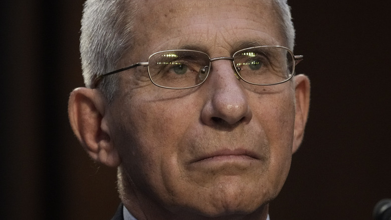 Dr. Anthony Fauci looking stern