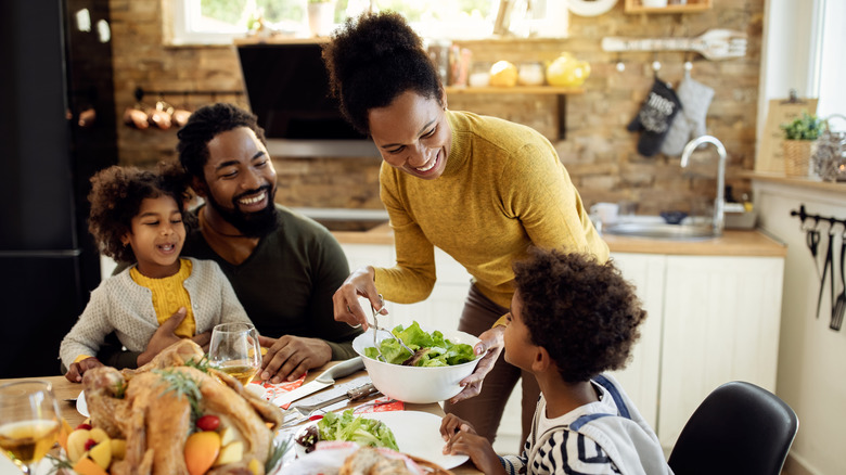 family enjoying a meal