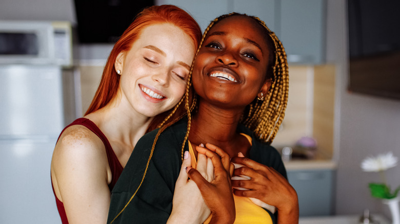 two women embracing