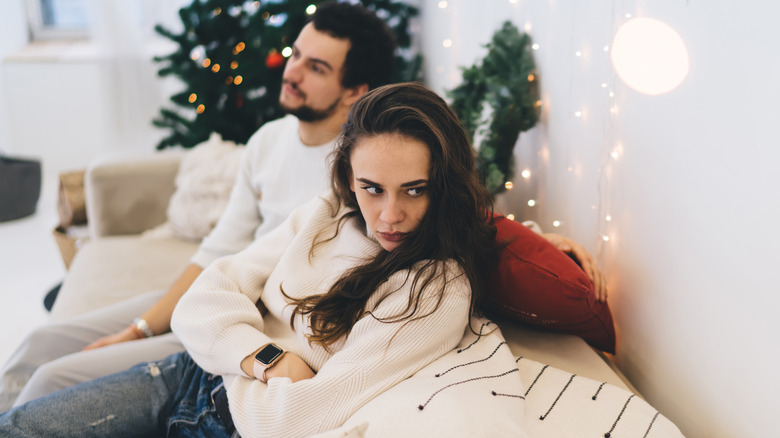 Upset couple around the holidays