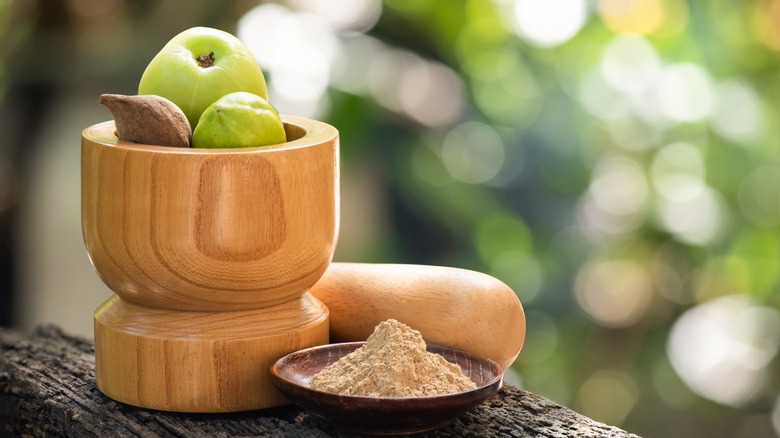 cup of chebula fruits 