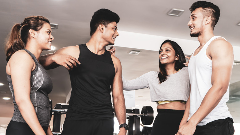 Group exercising together at a gym