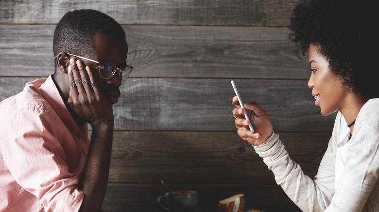 couple arguing over phone