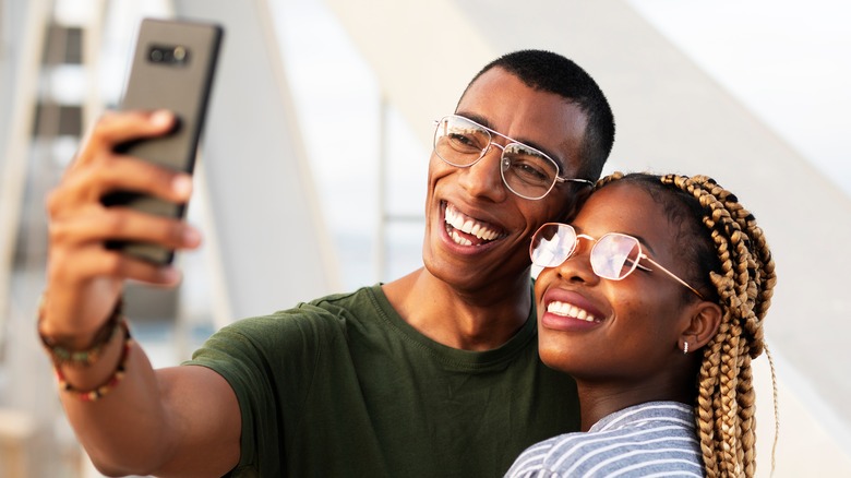 couple taking selfie