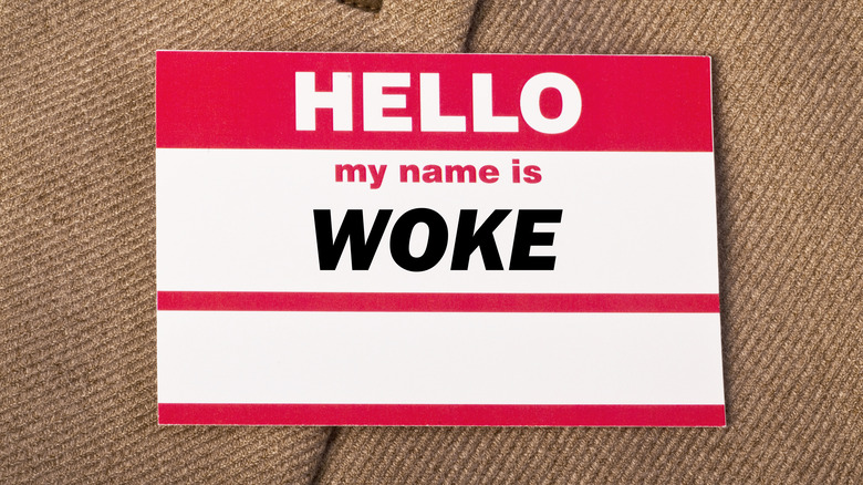 name sticker woke