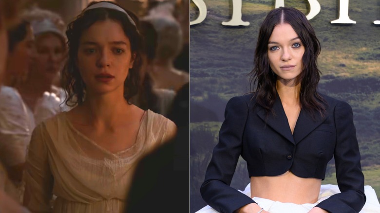 Esmé Creed-Miles on "Sense and Sensibility" (R) vs Esmé Creed-Miles in real life (L)