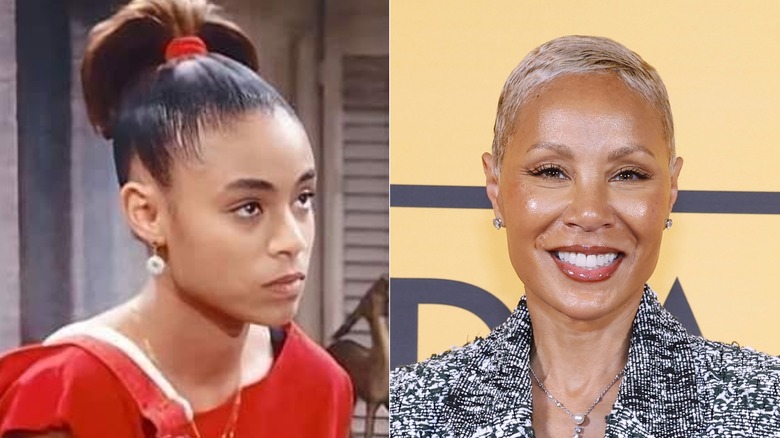 L: Jada Pinkett Smith as Lena James on A Different World / R: Jada Pinkett Smith attends Debbie Allen's Honorary Oscar party at Debbie Allen Dance Academy on 2025