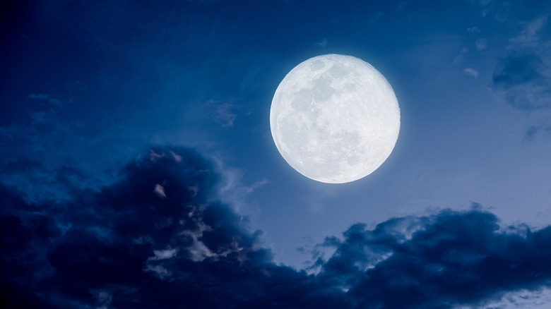 full moon with clouds