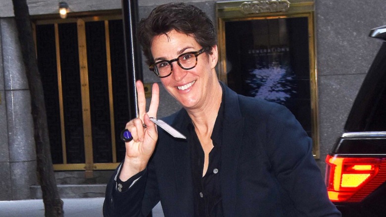 Rachel Maddow walking in New York City, 2024