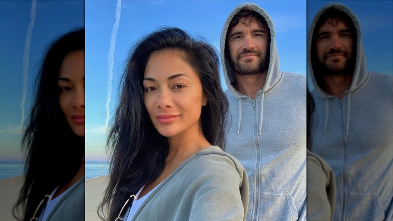 Nicole Scherzinger in a makeup free selfie with Thom Evans