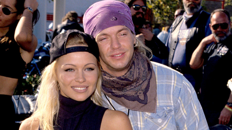 Pamela Anderson and Bret Michaels at an event.
