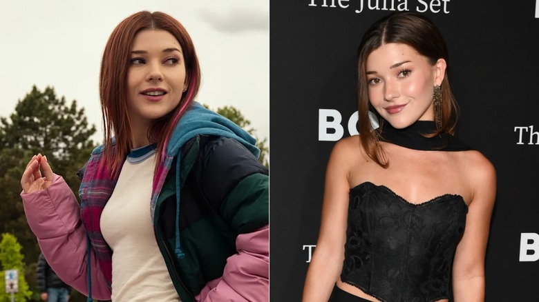 (L) Katie Douglas as Abigail Littman in "Ginny & Georgia"; (R) Katie Douglas at a Toronto Film Festival event in 2026