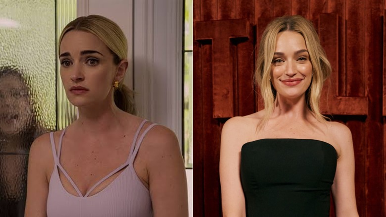 (L) Brianne Howey as Georgia Miller in "Ginny & Georgia"; (R) Brianne Howey at Netflix's 2026 Emmy Celebration